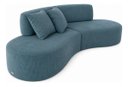 Ver imagem 4 de Sofá e Puff Orgânico Virginia 200cm Sala Suede: Azul-Royal