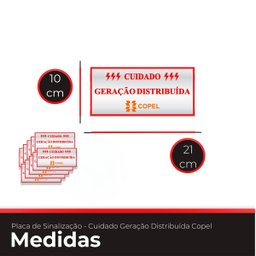 Placa em Alumínio Cuidado Geração Distribuída Copel 10 Unidades - 4