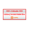 Placa em Alumínio Cuidado Geração Distribuída Copel 10 Unidades - 2