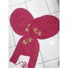 Jogo de Tapetes para Banheiro Croche em Barbante: Pinck - 1