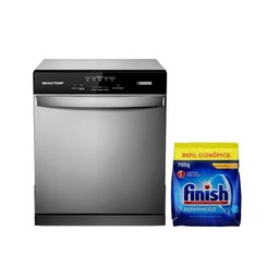 Kit Lava-louças Brastemp 8s Cinza Blf08bs e Detergente Pó Finish 700g Kit Lava-louças Brastemp 8s - 2