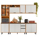 Ver imagem 2 de Armário de Cozinha Cp03 260cm Nala Freijó Uv/off Acetinado Z44 - Mpozenato