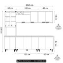 Ver imagem 4 de Armário de Cozinha Cp03 260cm Nala Freijó Uv/off Acetinado Z44 - Mpozenato