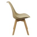 Ver imagem 4 de Kit 5 Cadeiras Charles Eames Leda Luisa Saarinen Design Wood Estofada Base Madeira - Bege