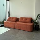 Ver imagem 6 de Sofá Modular Cielo 240cm Recepção Loja Sala de Estar Bouclê Terracota - Montanari's Decor