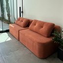 Ver imagem 5 de Sofá Modular Cielo 240cm Recepção Loja Sala de Estar Bouclê Terracota - Montanari's Decor