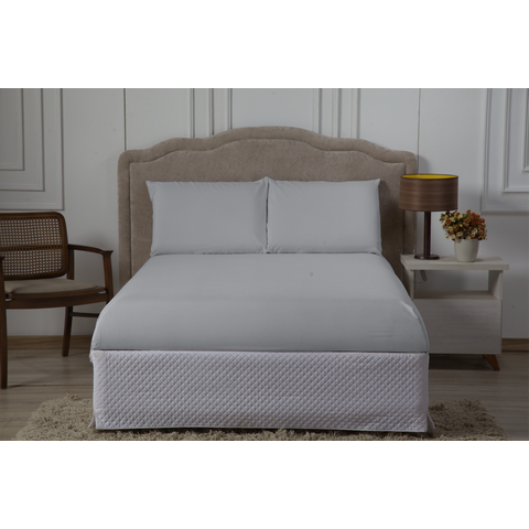 Jogo de Lençol Casal 4 Peças Liberty com Elástico:cinza