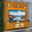 Ver mais imagens de Estante Ripado para TV até 84 Polegadas com LED 100% MDF 228,8CMX250CM Ripada 3 Portas Nobre Luminare