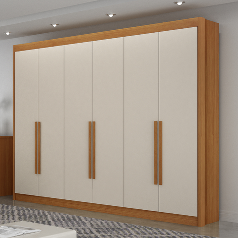 Guarda-roupa Casal 100% Mdf 6 Portas 6 Gavetas Diamante Leifer Móveis:cinamomo/off
