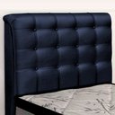 Ver imagem 2 de Cabeceira Cama Box Solteiro Ciara 90cm Botonê com Frame Suede Azul Marinho - Abmaza