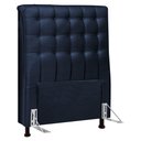 Ver imagem 1 de Cabeceira Cama Box Solteiro Ciara 90cm Botonê com Frame Suede Azul Marinho - Abmaza