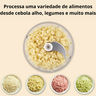 Mini Processador de Alimentos Alho Cebola Elétrico Recarregável Com 3 Lâminas de Aço Inox Cabo USB - 8