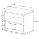 Ver imagem 3 de Kit 2 Mesa de Cabeceira Suspensa Jatobá Quarto com 1 Gaveta Off White