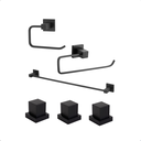 Ver imagem 1 de Kit Acessorios de Banho Lavatorio + Acabamentos Quadrado Preto Fosco