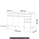Ver imagem 2 de Balcão de Cozinha para Pia com Tampo 150cm Marrocos Cinza - Lumil