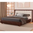 Ver imagem 4 de Cabeceira Casal com LED Yeon Courino Marrom / Linho Off White - Sallar Home