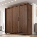 Ver imagem 3 de Guarda Roupa Casal Confo 3 Portas de Correr 4 Gavetas MDP Jacaranda Milani Movelaria
