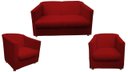 Ver imagem 1 de Kit Namoradeira + 2 Poltronas Decorativa Biane Suede Vermelho Pés Cromado Ms Decor