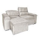 Ver imagem 3 de Sofá Retrátil e Reclinável 2 Lugares Verona 1,50m- Élpis Móveis - Veludo Bege
