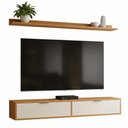 Ver imagem 4 de Rack Tv 65 Pol. Suspenso 160cm 2 Portas Lila Branco/cinamomo Z49 - Mpozenato