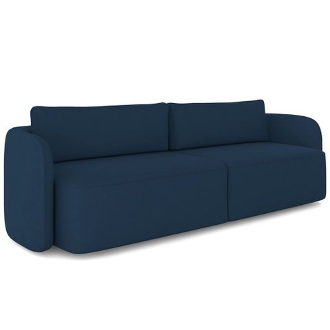 Sofá 3 Lugares Sala Living Orgânico 240cm Oregon K01 Veludo Azul Marinho - Lyam Decor