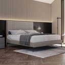 Ver imagem 1 de Base Bi Partida Slim Casal em Linho com Cabeceira Skybox Cor Marrom
