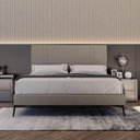 Ver imagem 6 de Base Bi Partida Slim Casal em Linho com Cabeceira Skybox Cor Marrom