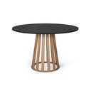 Ver imagem 1 de Mesa de Jantar Redonda 120cm 6 Lugares Gabi MDF Preto e Jade - Straub Web