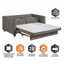 Ver imagem 3 de Sofá Cama Marcelle 2 Lugares 150 Casal Veludo Paris Pés de Madeira - Talento Móveis