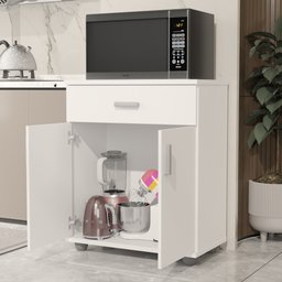 Aparador Bancada Estante Balcão Cozinha Base Micro Ondas Multiuso Mell - 2