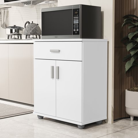 Aparador Bancada Estante Balcão Cozinha Base Micro Ondas Multiuso Mell