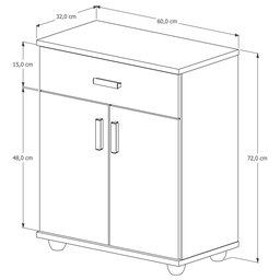 Aparador Bancada Estante Balcão Cozinha Base Micro Ondas Multiuso Mell - 4