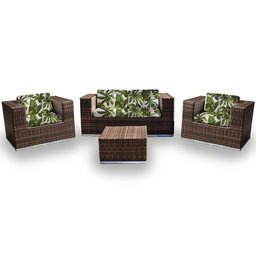 Kit Jardim de Inverno - Chaise Orbit  Verde Bandeira+ Jogo Quadrado com Poltrona Sofá e Mesa Centro  - 4
