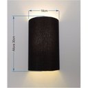 Ver imagem 3 de Arandela Meia Cana Vivare Md-2031 Cúpula em Tecido 30/18x16cm - Bivolt - Preto - 110V/220V
