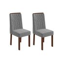Ver imagem 1 de Cadeira Sala de Jantar Exclusive Kit Imbuia Linho Cinza