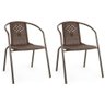 Kit 2 Cadeiras com Braço Indaiá em Polipropileno - Marrom - 1