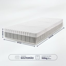 Colchão Solteirão Ortopédico Bf Antistress a Vácuo 97x203cm Bf Colchões - 4