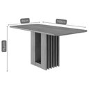 Ver imagem 3 de Mesa de Sala Jantar Ariela C/ Tampo Madeirado 160x80cm Cinamomo - Cimol