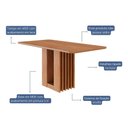 Ver imagem 2 de Mesa de Sala Jantar Ariela C/ Tampo Madeirado 160x80cm Cinamomo - Cimol