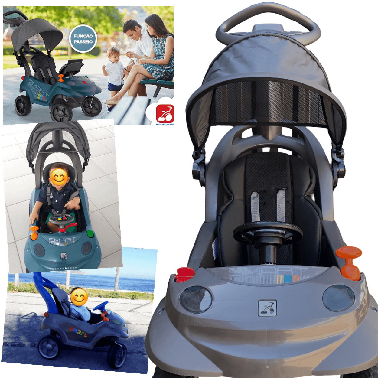 Carrinho de Passeio Bandeirante Smart Baby Comfort Grafite - 4