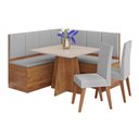 Ver imagem 5 de Banco de Canto Baú para Mesa de Jantar Soberano Linho Cinza e Mel