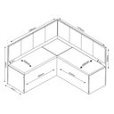 Ver imagem 3 de Banco de Canto Baú para Mesa de Jantar Soberano Linho Cinza e Mel