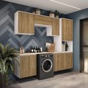 Ver imagem 1 de Lavanderia Modulada Kappesberg Celeste 6 Peças Branco/nogueira 250cm