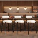 Ver imagem 1 de Banqueta Cozinha Média com Encosto Kit 3 Industrial Preto Londres PU Facto D03 - D'Rossi