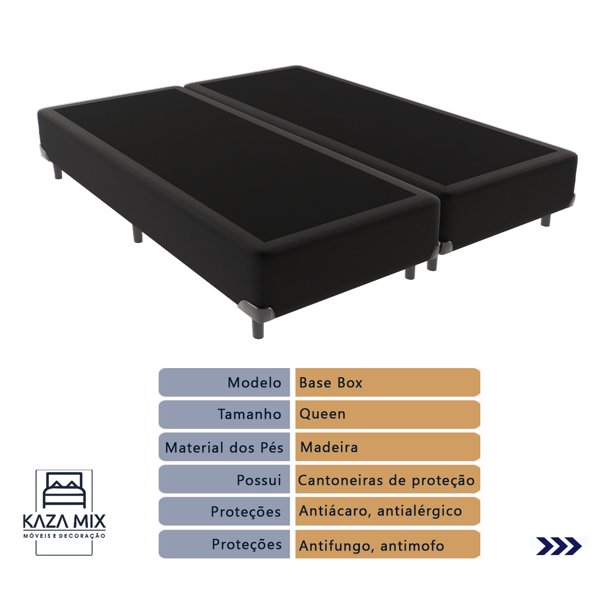 Cama Box Preto e Colchão Queen King Best Anjos - 4