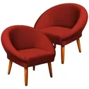 Ver imagem 1 de Kit 2 Poltronas Macia para Sala de Estar Tecido Veludo Elegante Pés de Madeira Resistente
