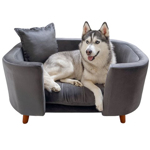 Sofá Caminha Grande Porte Pet Luxo em Sued Premium: Cinza