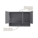 Ver imagem 4 de Armário Superior Para Cozinha Milão 3 Portas Cinza Ej Móveis