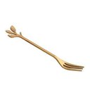 Ver imagem 1 de Cj 4 Garfos Aço Inox P/aperitivo Leaves Dourado - Wolf
