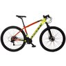 Bicicleta MTB Z7-X Aro 29 Quadro 21 Alumínio 21v Freio Disco Mecânico Amarelo Vermelho - Dropp - 1
